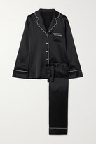Thumbnail for your product : Journelle Net-a-porter Embroidered Silk-blend Satin Pajama Set