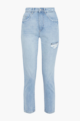 DL1961 Susie distressed high-rise slim-leg jeans