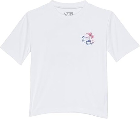 Sleeve Kids Kids/Big Kids) Dual ShopStyle Sun Boy\'s Short Palm (Toddler/Little - Vans Shirt (White) Swimwear