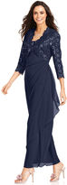 Thumbnail for your product : Alex Evenings Dress and Jacket, Sleeveless Sequined Lace Gown