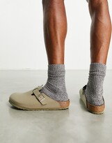 Birkenstock Birkenstocks vegan boston clogs in khaki beige - ShopStyle