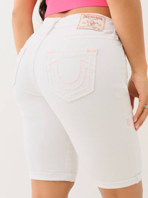 True Religion Riley Mid Rise Super T Rolled Bermuda Short