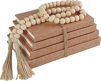 Gracie Oaks Linen Covered Decorative Books 4 Pieces