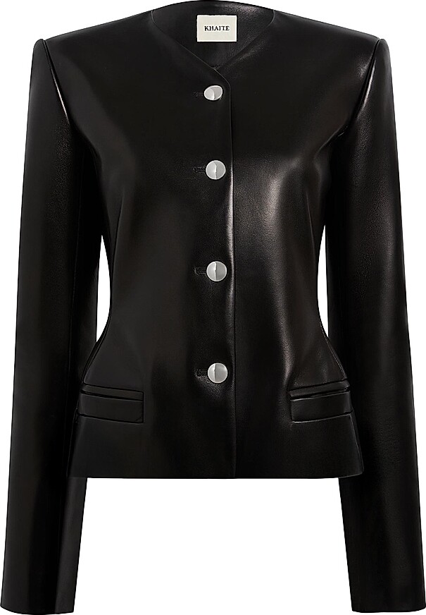 KHAITE Women's Nara Leather Jacket - Black - Size 0