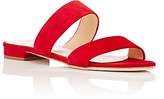 Thumbnail for your product : Barneys New York Women's Suede Double-Band Slide Sandals - Red
