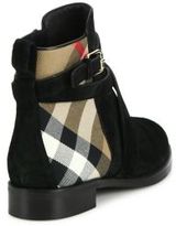 Thumbnail for your product : Burberry Vaughn Suede & House Check Booties