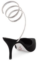 Thumbnail for your product : Rene Caovilla Cleo Ankle-Wrap Crystal-Embellished Leather & Satin Pumps