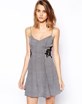 Thumbnail for your product : ASOS Sundress In Gingham With Lace Insert