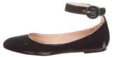 Thumbnail for your product : Gianvito Rossi Velvet Ankle-Strap Flats Grey Velvet Ankle-Strap Flats