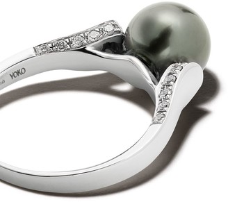 Yoko London 18kt white gold Classic Tahitian pearl and diamond ring