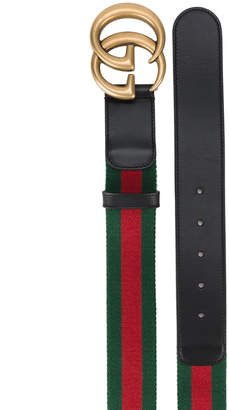 Gucci web double G buckle belt