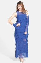Thumbnail for your product : Alex Evenings Tiered Chiffon Gown & Shawl