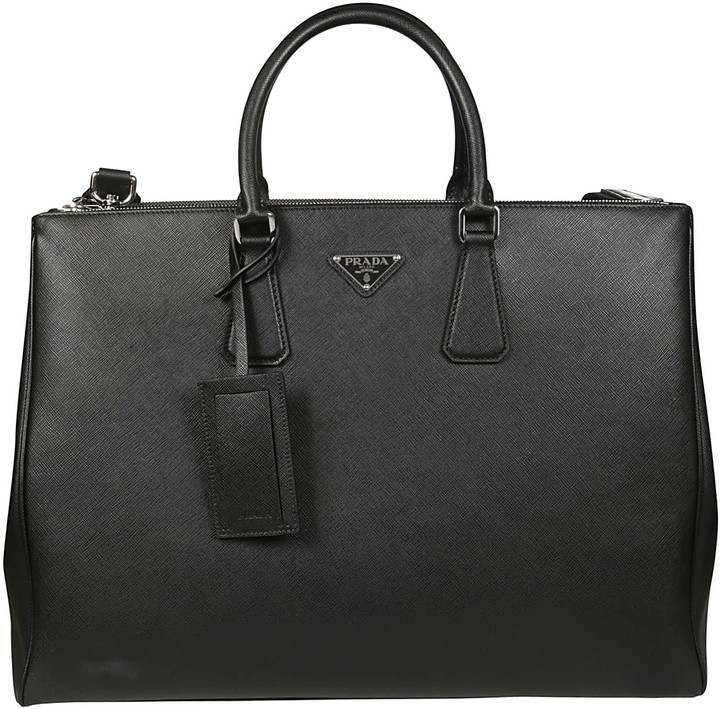 prada logo tote