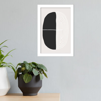 Wade Logan Black and White Oval by Incado - Picture Frame Graphic Art