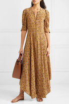 Thumbnail for your product : DÔEN Asymmetric Floral-print Silk Crepe De Chine Maxi Dress