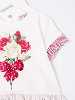 Thumbnail for your product : MonnaLisa rose print T-shirt
