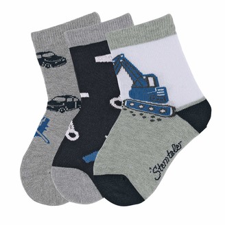 Sterntaler Baby Boys' Chaussettes En Pack De 3 Excavateur Calf Socks