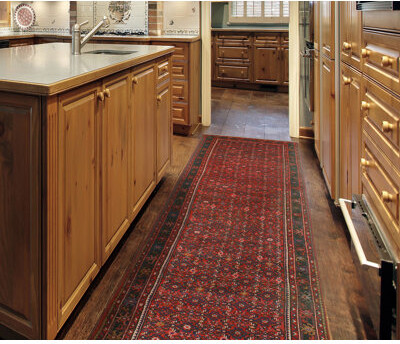 Isabelline Fine Vintage Distressed Deandre Red Runner