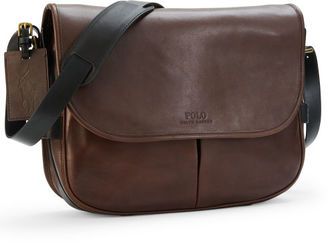 Polo Ralph Lauren Two Tone Leather Messenger Bag