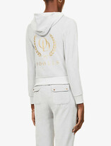 Thumbnail for your product : Odolls Collection Geer logo-embroidered cotton-blend velvet hoody