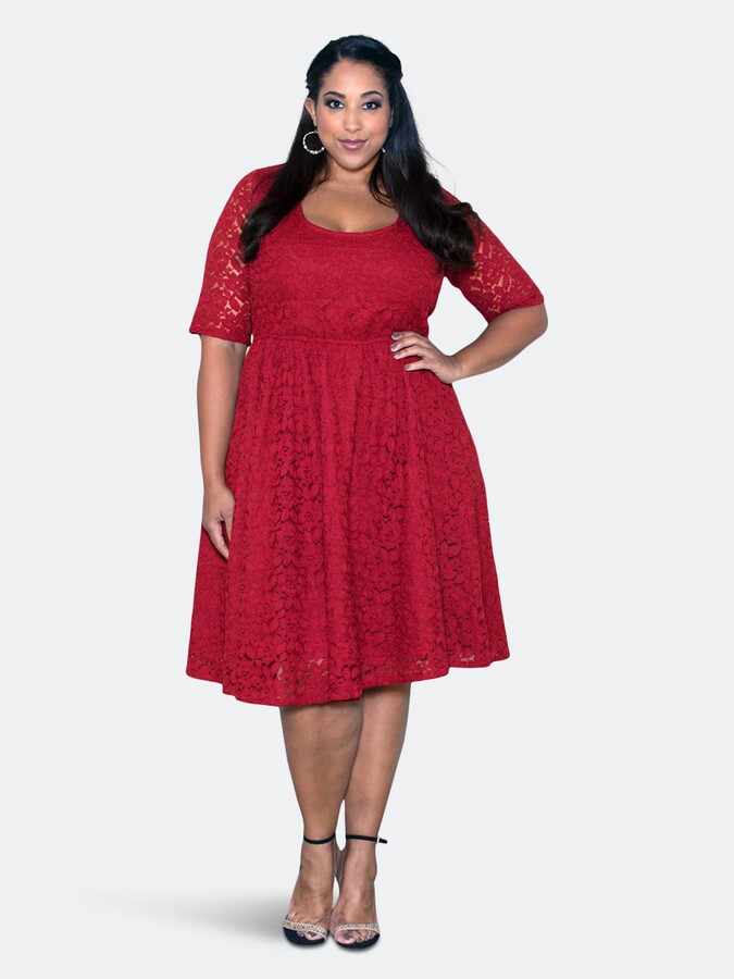 Plus Size Lace Dress Red | Shop the world's largest collection of fashion |  ShopStyle