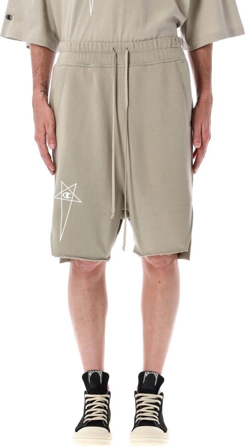 Rick Owens X Champion Logo Embroidered Shorts