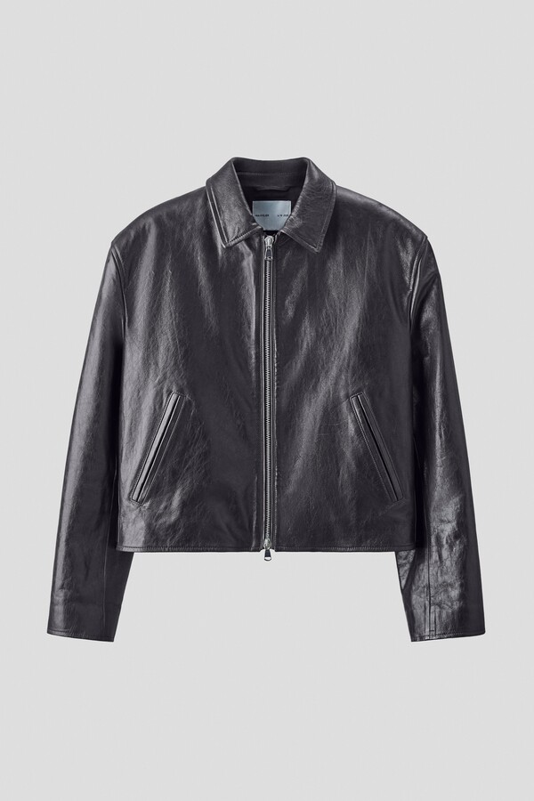H&M Boxy Leather Jacket