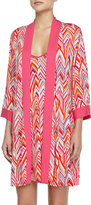 Thumbnail for your product : Josie Magda Chevron-Print Cutout Chemise, Red Multi