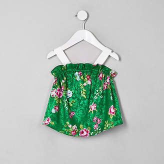 River Island Mini girls Green floral cami top