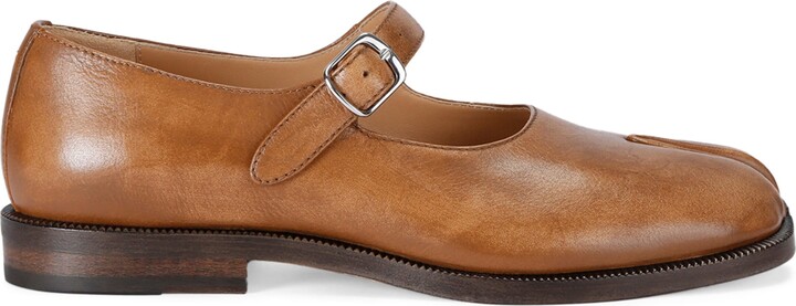 Maison Margiela Sun-Bleached Leather Tabi Mary Jane Shoes