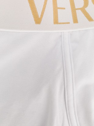 Versace Pack Of Three Logo Waistband Boxer Shorts