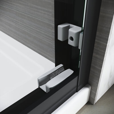 ArtisanArcade Sliding Shower Door 50 - 54 In. X 72 In., Adjustable Semi , Thick Clear Tempered Glass, 304 Stainless Steel Handles, Black Finish Width Height Glass D