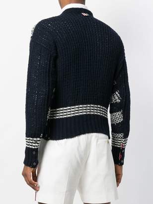 Thom Browne tweed intarsia jumper