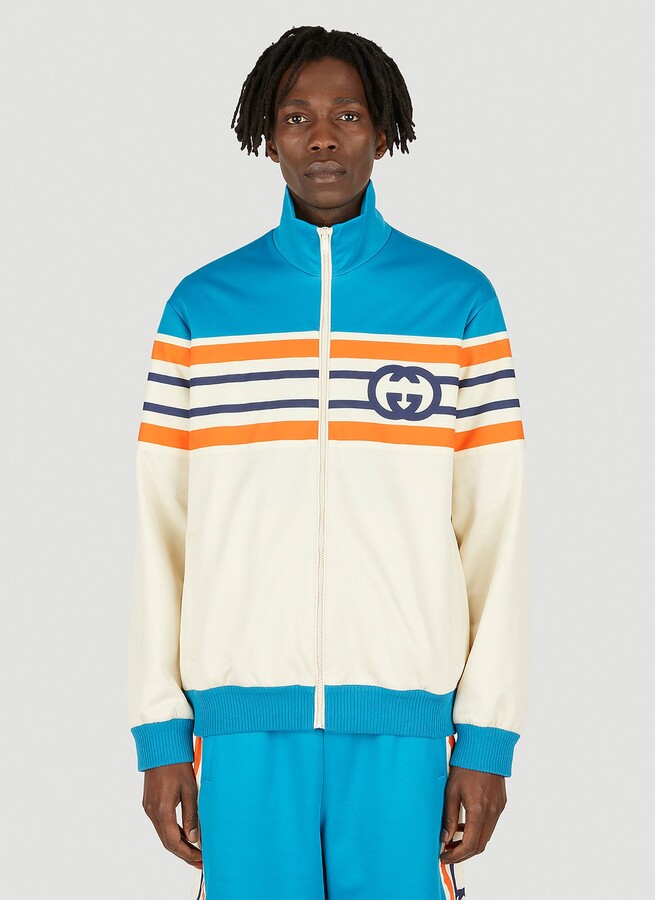 Gucci Interlocking G Track Jacket in Cream - ShopStyle