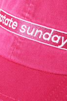 Thumbnail for your product : Rotate by Birger Christensen Sunday Embroidered Organic Cotton-twill Baseball Cap - Pink