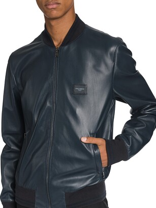 Dolce & Gabbana Zip-Up Leather Bomber Jacket