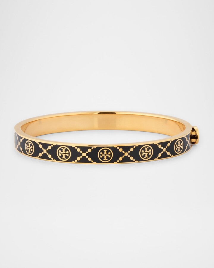 T Monogram Hinge Bracelet, White