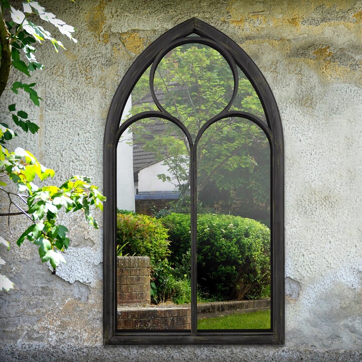 Dunelm Extra Large Gothic Black Stone Outdoor Mirror Black ShopStyle