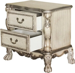 Rosdorf Park And Wood Nightstand With 2 Drawers In Gold For Bedroom Decoration Patina Look