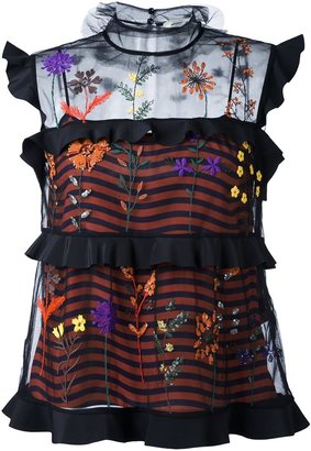 Fendi floral embroidered blouse