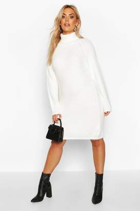 boohoo Plus Super Soft Knitted Mini Jumper Dress