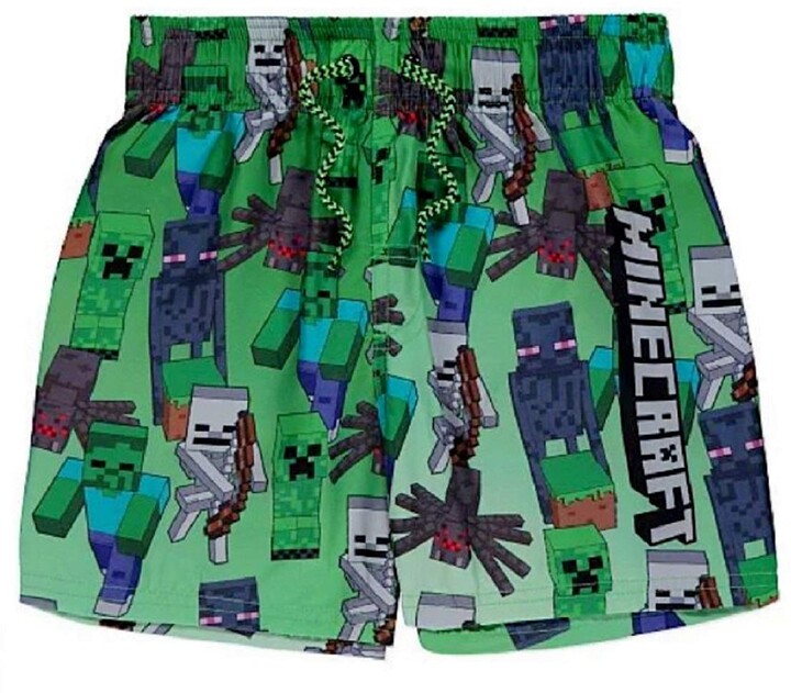 Minecraft Creeper Boy's Swim Shorts Creeper Print Beach Trunks Surf Water Boxers ShopStyle