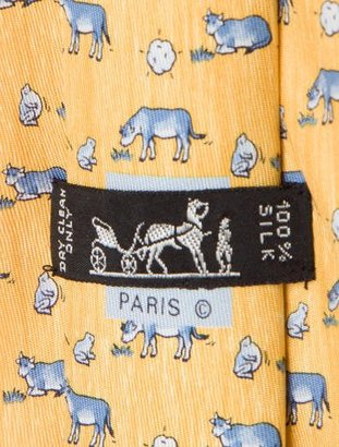 Hermes Silk Cow Print Tie