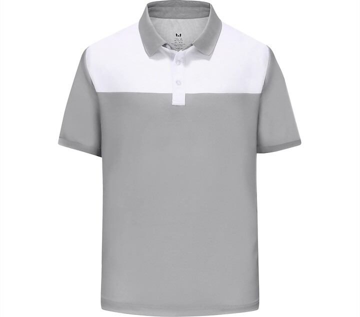 MOHEEN Men's Short Sleeve Polo Shirt Color Block Sports Golf T-Shirt ...