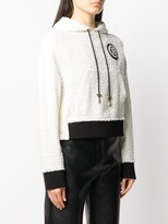 Thumbnail for your product : Balmain Cropped Tweed Hoodie