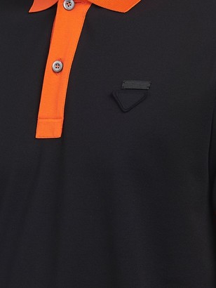 Prada Two-Tone Pique Polo Shirt