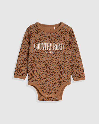 Country Road Girl's Neutrals All onesies - Organically Grown Cotton Heritage Long Sleeve Bodysuit - Size One Size, Newborn at The Iconic