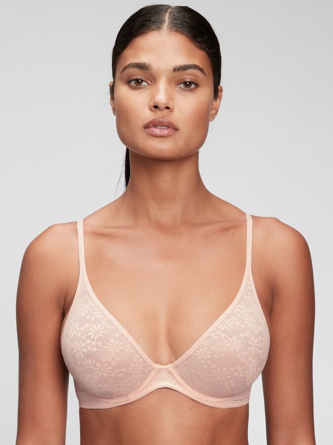 Gap Bare Natural Recycled Lace Plunge Bra - ShopStyle