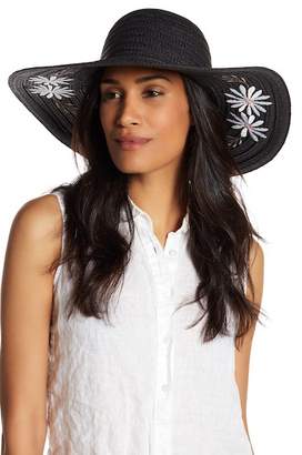 Collection XIIX Garden Floral Embroidered Floppy Hat