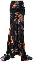 Thumbnail for your product : Peter Som Small Rose Silk Twill Long Skirt